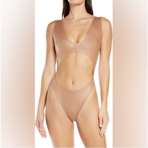 SKIMS Wet Jersey Cutout Bodysuit Sienna - Size L - Picture 1 of 8